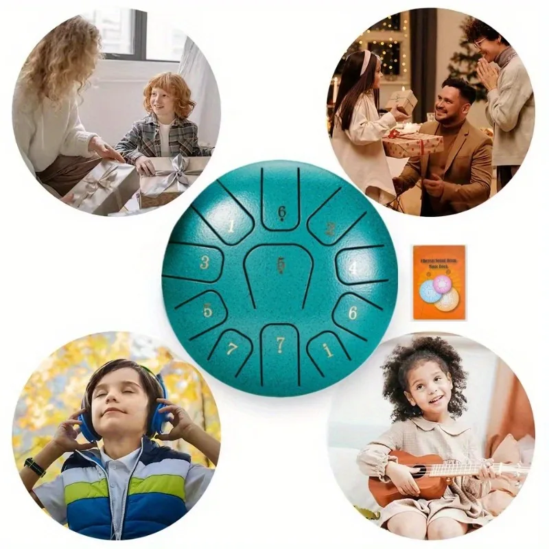 6-inch 11-tone Tongue-shaped Steel Drum, The Ethereal Drum Is A Yoga Meditation Percussion Instrument Suitable for Beginners