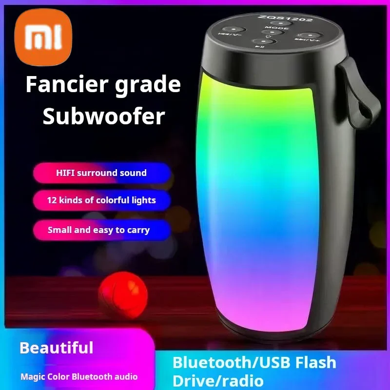 XIAOMI Portable Bluetooth Wireless Mini Speaker, Support USB Disk TF Card, Wireless Loudspeaker Box Home Karaoke, Colour Light