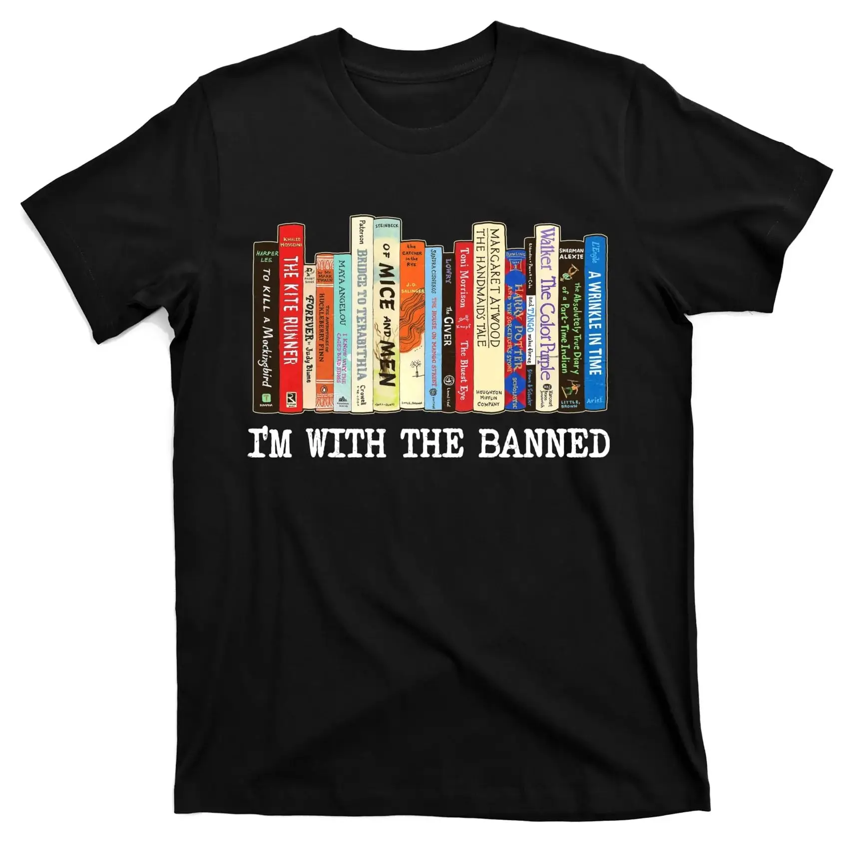 Im with The Banned  Books Reading  T-Shirt Black,Unisex T-shirts for Men Women Summer Tees Cotton Luxury brand vintag