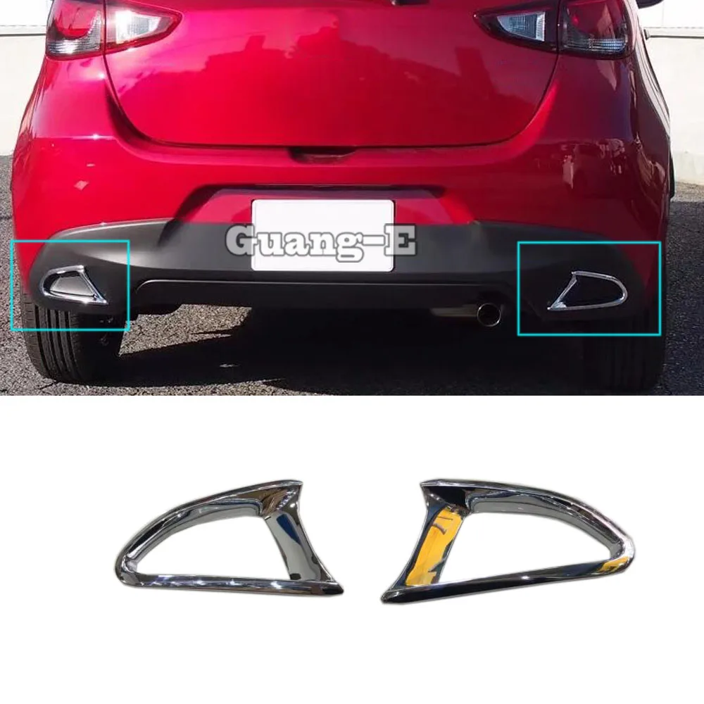 Car Body ABS Chrome Cover Trim Back Tail Rear Fog Light Hood Lamp Frame Stick For Mazda 2 Demio 2015 2016 2017 2018 2019 2020