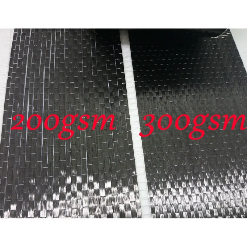 T700 300gsm 200gsm 50cm 30cm width Carbon Fiber 12k UD Uni-directional Cloth Fabric High strength Building Repair material