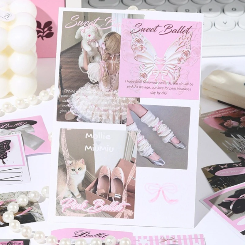 

50Pcs Sweet Ballet Girl Stickers - Girlish Aesthetic Scrapbooking & Journal DIY Decor Cute Phone Case Ins-style Room Wall Decal
