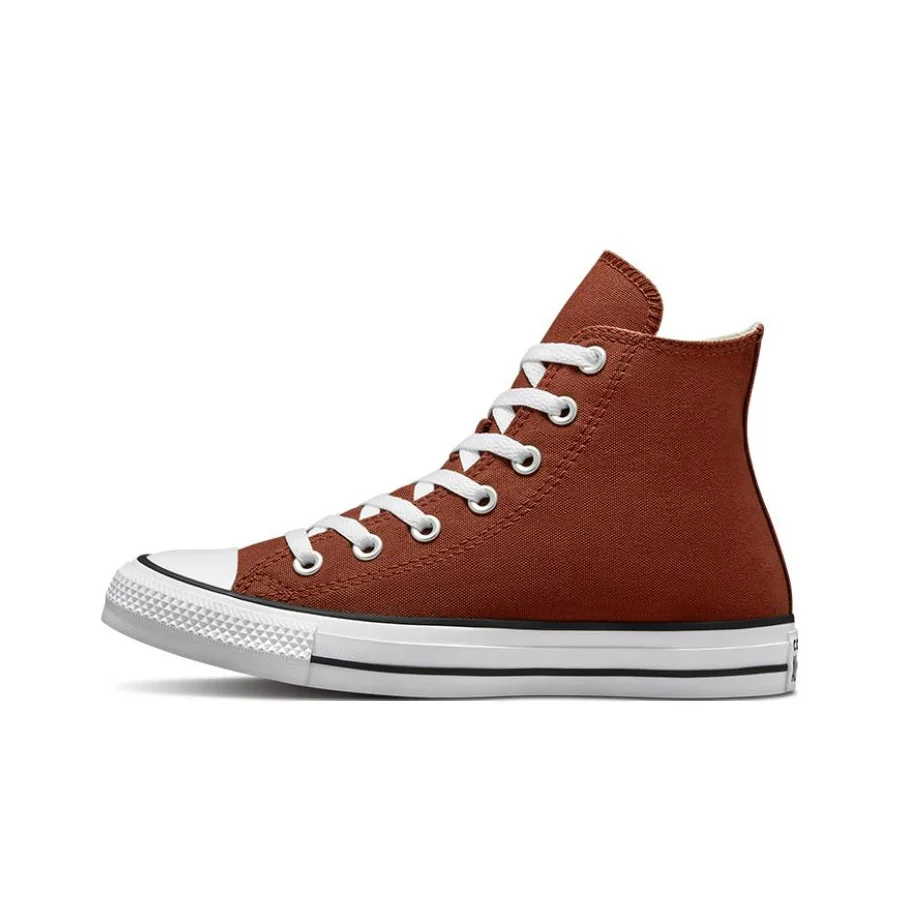 POIZON Converse Chuck Taylor All Star Fashion Tênis de lona de cano alto resistente à abrasão unissex Rusty Orange