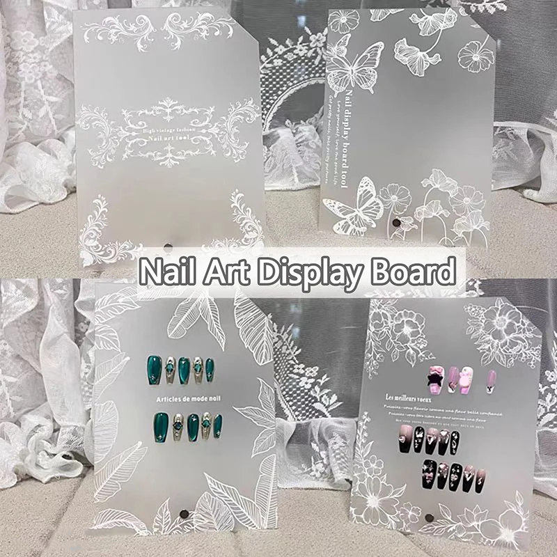 Nail Art Display Board Oefenbord Achtergrond Bloem Druk op Nagelshow UV Gel Kleurstandaards Nageltips Monster Display Tool