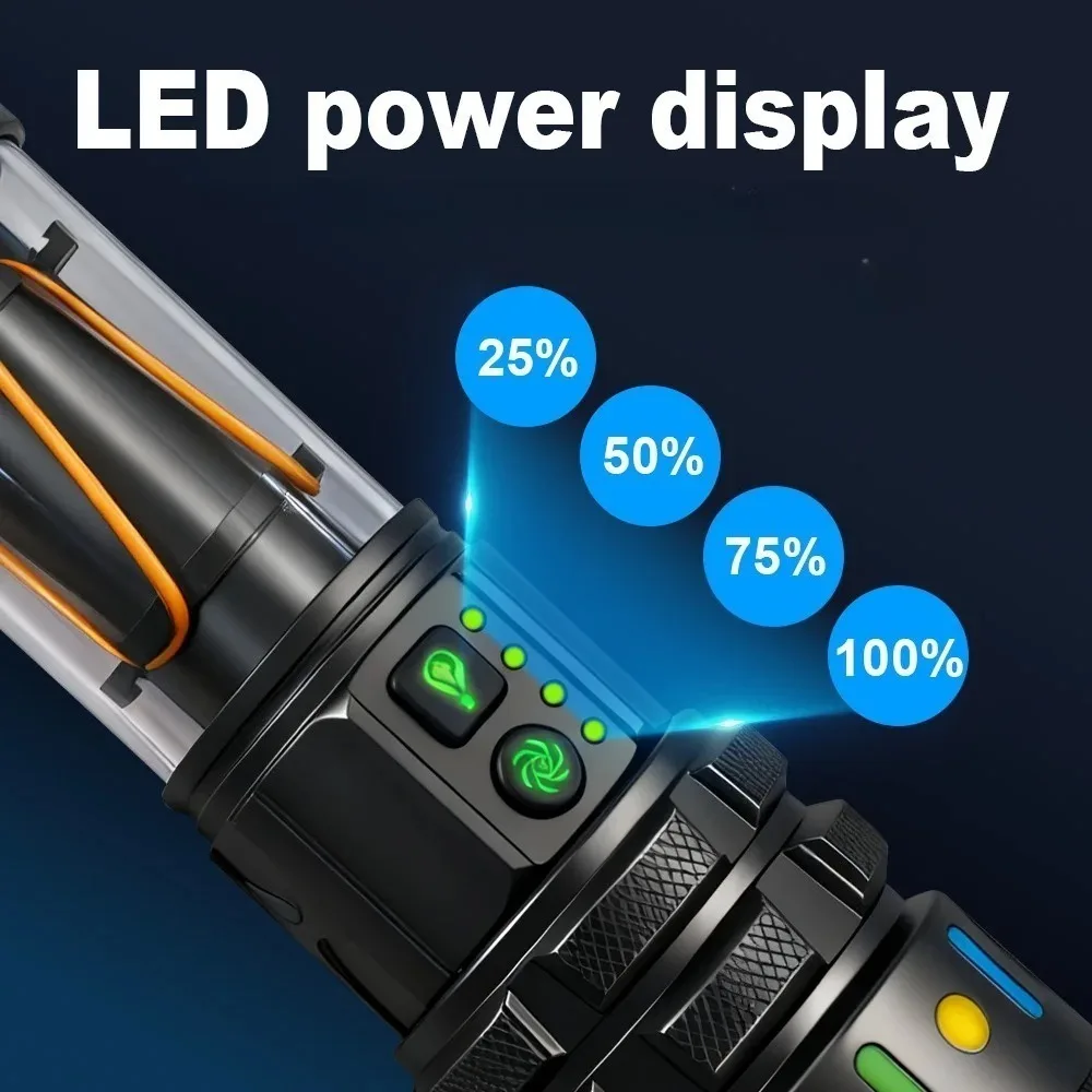 Powerful Ultra Bright LED Flashlight Type-C Fast Rechargeable Handheld Work Torch for Daily Outdoor Emergency Lighting view 3