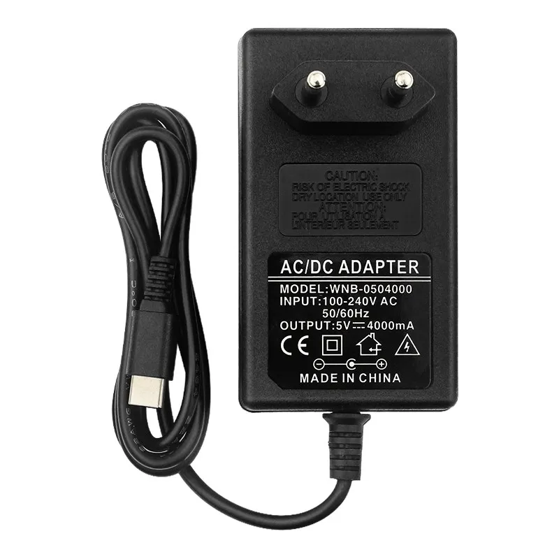 Orange Pi 3 LTS Power Supply 5V 4A USB Type C Power Adapter 100-240V EU US Plug Charger for OPI 5 Plus 5B 4 LTS Raspberry Pi 4B
