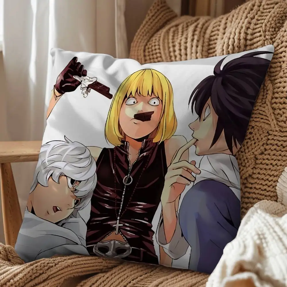 Impulse Mello Death Note insane L Lawliet Pillow Case Anti-dustmite Pillowcase Invisible zipper silky short plush Sofa 2