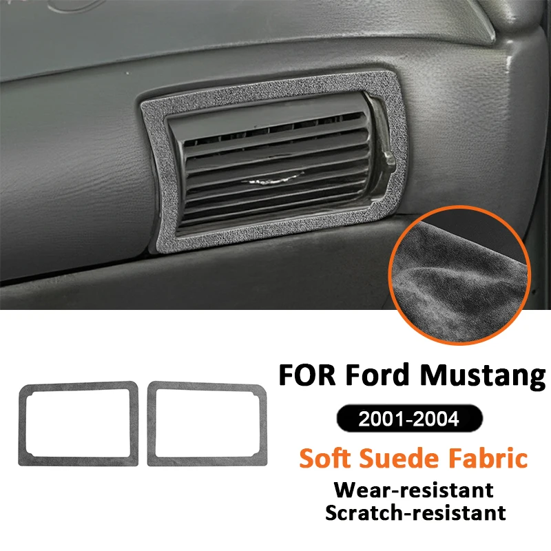 

Soft Suede Fabic Car Interior Instrument Panel Left Right Air Outlet Vent Frame Decoration Sticker For Ford Mustang 2001-2004