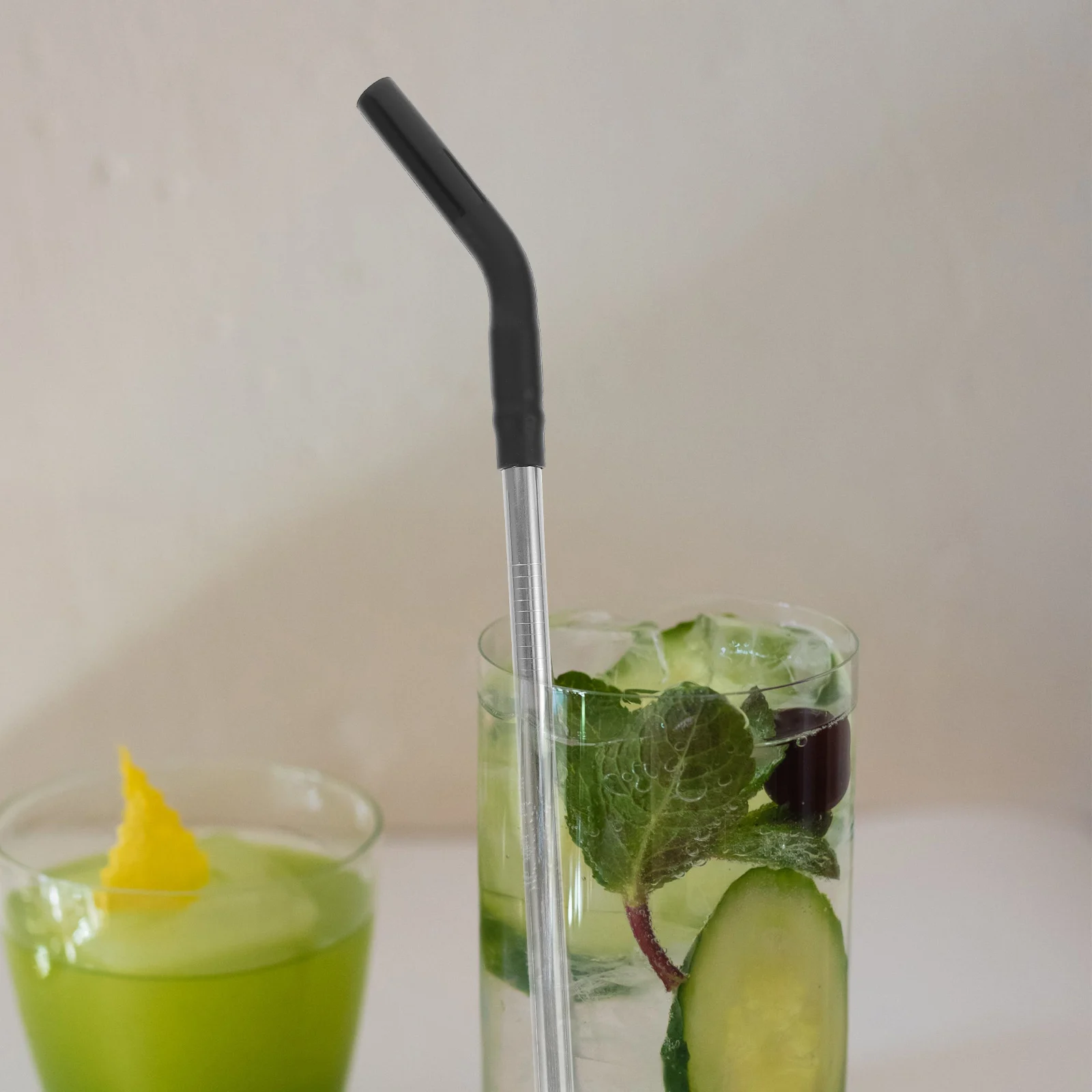 

10 Stainless Steel 8mm Diameter Reusable Drinking Straws Green Yellow Orange Blue Gray Red Black Purple Pink Silicone Tipped