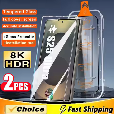 2Pcs Oleophobic Coating Tempered Glass for Samsung Galaxy S25 S21 S22 S23 S24 Ultra Plus Installation Dust Free Screen Protector