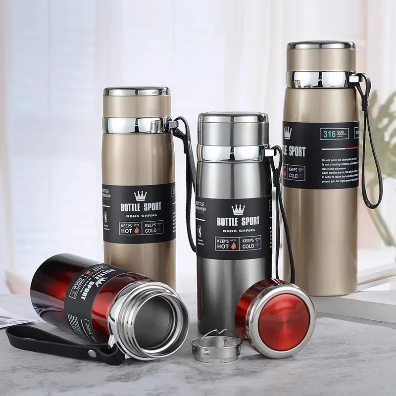 1L Thermal Water Bottle Keep Cold and Hot Water Bottle Thermos for Coffee Tea Water Vacuum Flasks Stainless Steel Thermos Bottle