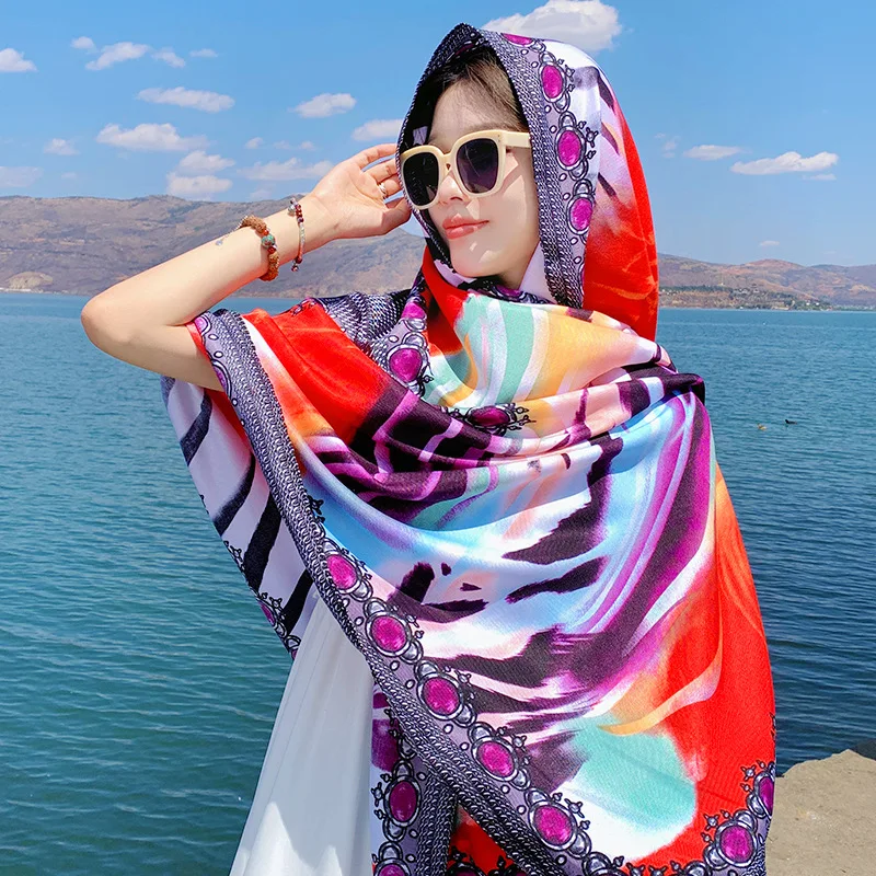 

Summer Travel Beach Towel Fashionable trendy-shaped graffiti scarf Soft, comfortable, and breathable shaw