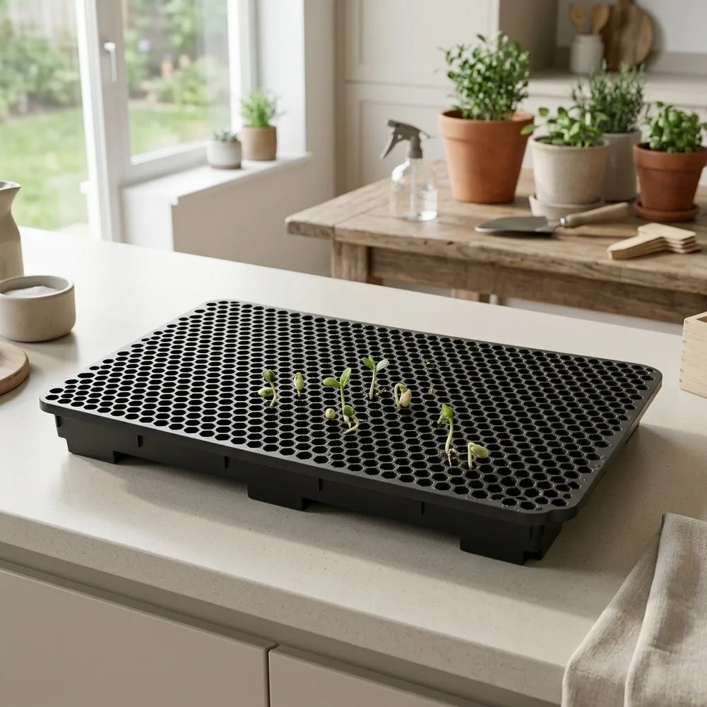 1pc Peanut-Sprout Box Bean-Sprout Plate Planting Tray Box Round Hole Tray Nursery Trays For Grow Herbs And Vegetables