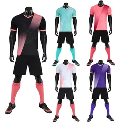 100% Polyester Men's Soccer Jerseys Made Custom Logo Name Sponsor Fibre Fast Dry Football Uniform Boy Football Training Suit