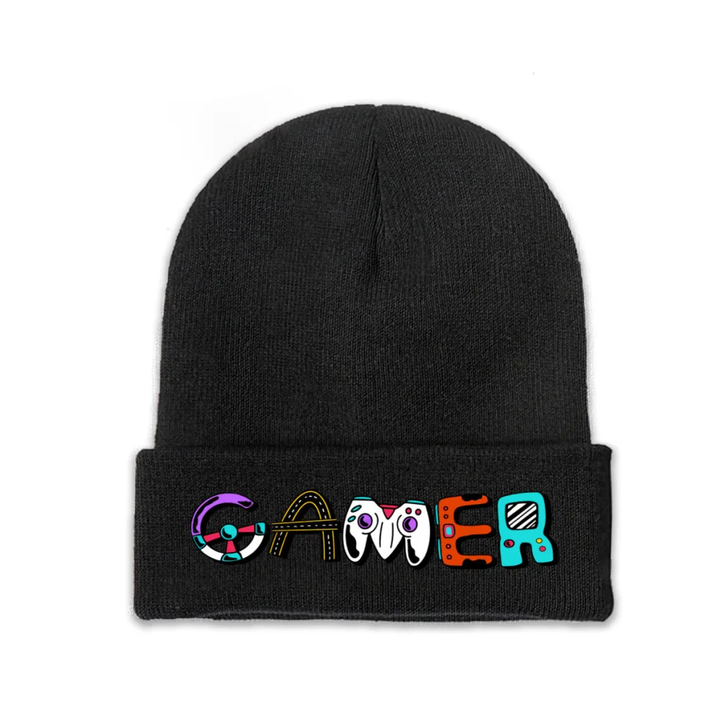 

Gamer Gaming Controller Skullies Beanies Caps Gamer Design Knitted Winter Warm Bonnet Hats Unisex Ski Cap