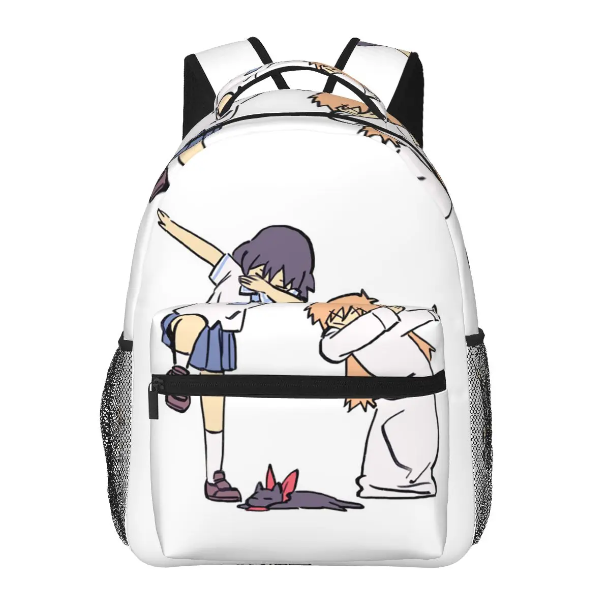 Scene Of Nano And Hakase Dabbing Azumanga Daioh Backpacks Boys Girls Bookbag Students School Bags Cartoon Rucksack Shoulder Bag