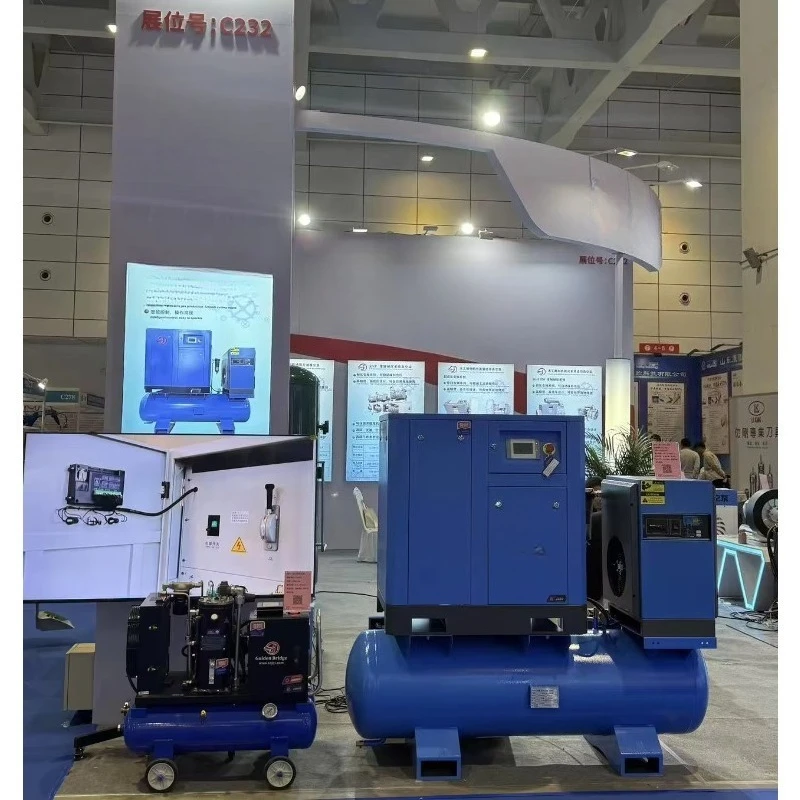 Customized High Pressure 10-50Hp Air Screw Air Compressor 8bar 4in1 VFD Motor Save Energy Type With 340L Air Tank And Dryer