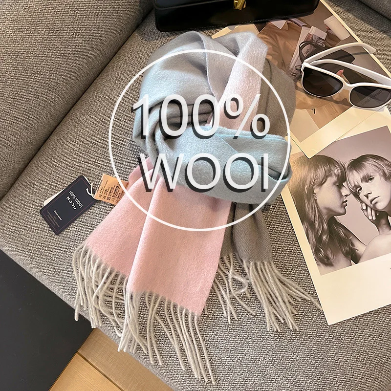 

Роскошный зимний шарф из 100% шерсти, женский кашемировый носовой платок, теплая женская шаль из пашмины, 2 цвета, мягкие шарфы Bufanda, палантин