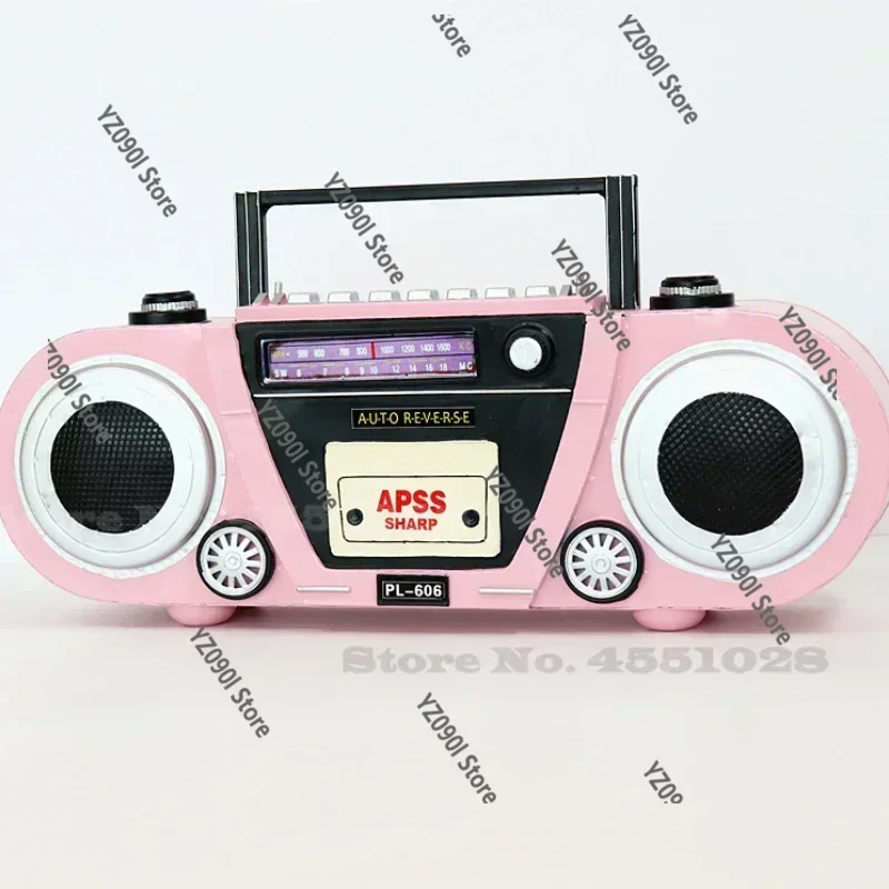 Retro Pink Wall Mounted Telephone Model, Vintage Phone Ornament for Shop Window Display & Decor