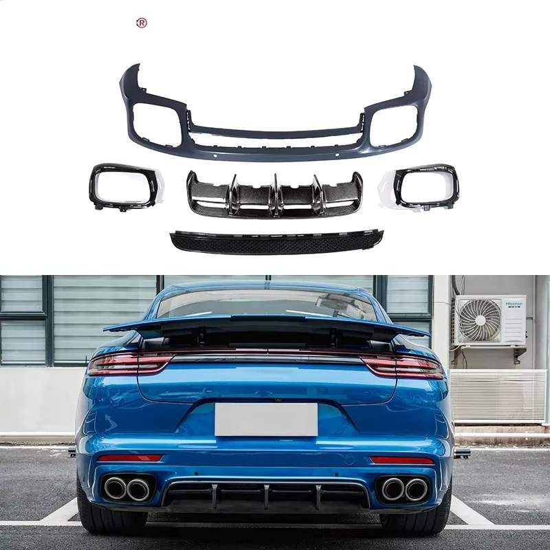 Suitable forPorsche Panamera 971 20117-UP Upgraded with SD/GTS Rear Wing + Carbon Fiber sharp Rear Wing