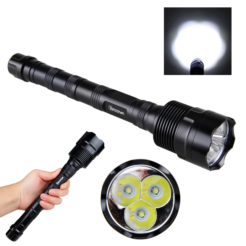 Powerful LED Tactical Hunting Flashlight 500 Yard 3XLED USB Rechargeable Torch Lamp Professional Shooting Night Scout Lights Set