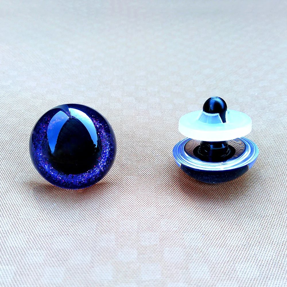 20 stücke Blau Braun 3D Glitter Sicherheit Augen Für Häkeln Spielzeug Amigurumi Gemischte Größen Farbe Spielzeug Puppe Kennzeichnung 10/12/14/16/18/20/22/24mm – Detail 3