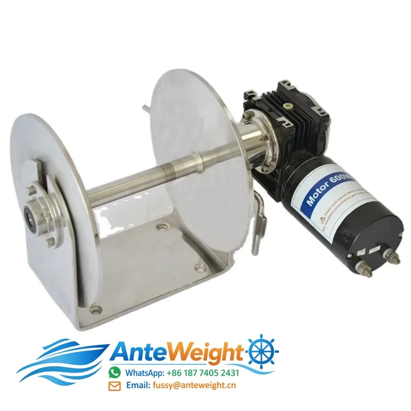 Electric Anchor  Windlass for Boat  Drum Anchor Winch Weight 25kg Motor 1000W Max. Load 350kg Gypsy Size 6-8mm