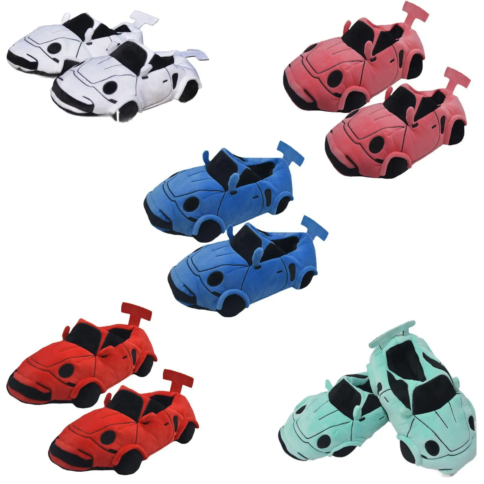 Zapatillas de coche de simulación Zapatillas de interior lindas de dibujos animados Zapatillas de casa familiar