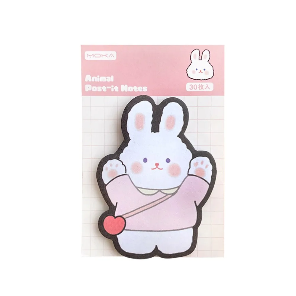 Kawaii Animal Sticky Notes, Cartoon Bear Sticky Notes, Cute Animal Memo Pad, Cow Rabbit Bear Sticky Notes, Ferramenta de escrita