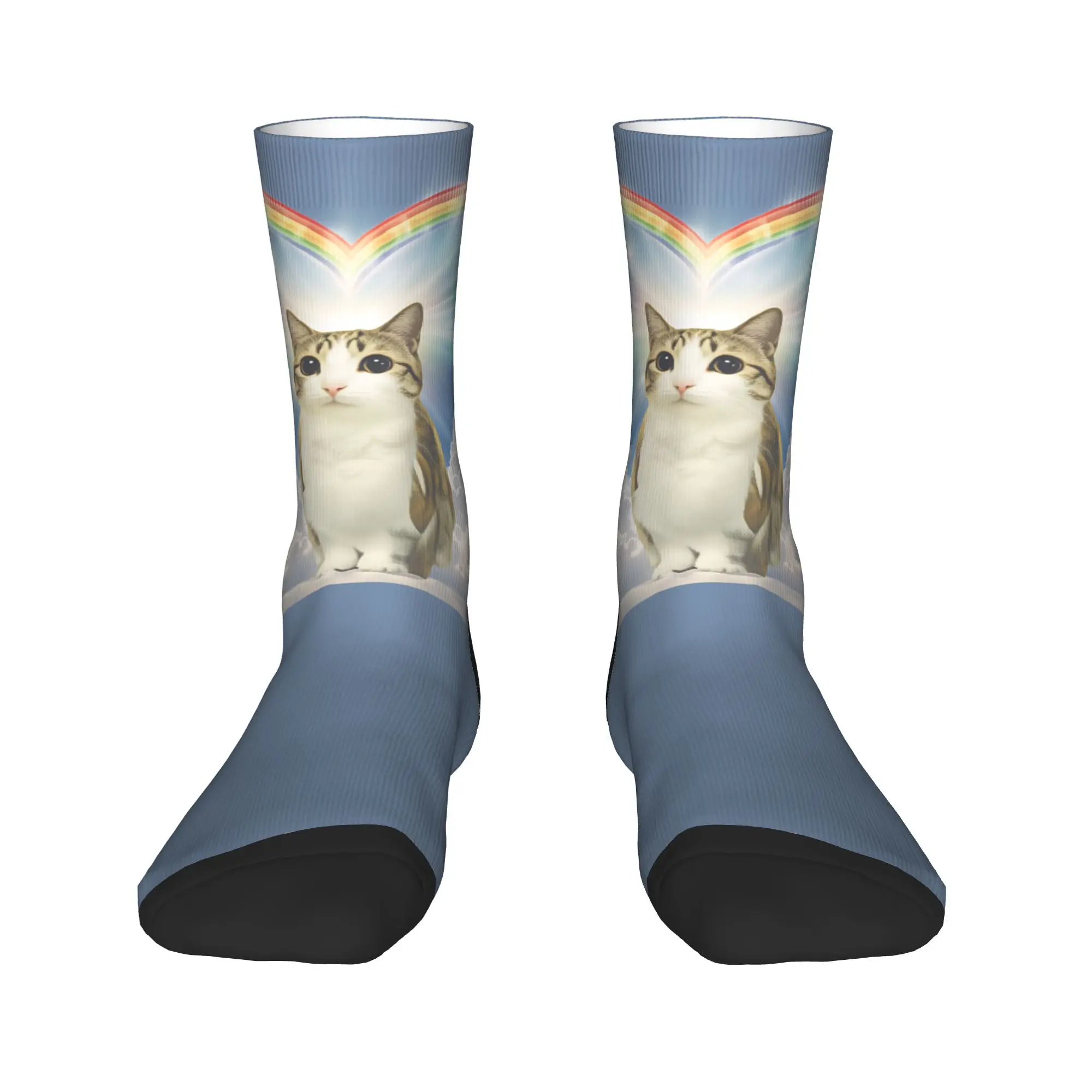 Meowl Cat Owl Rainbow Heart Sky Socks  Design Stockings Non-Slip Couple Socks Comfortable Winter Vintage Running Socks