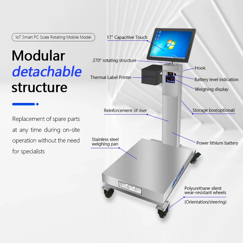 

Rotating Intelligent 15inches Android Display Touchscreen Industrial Platform Scale 60cm by 80cm