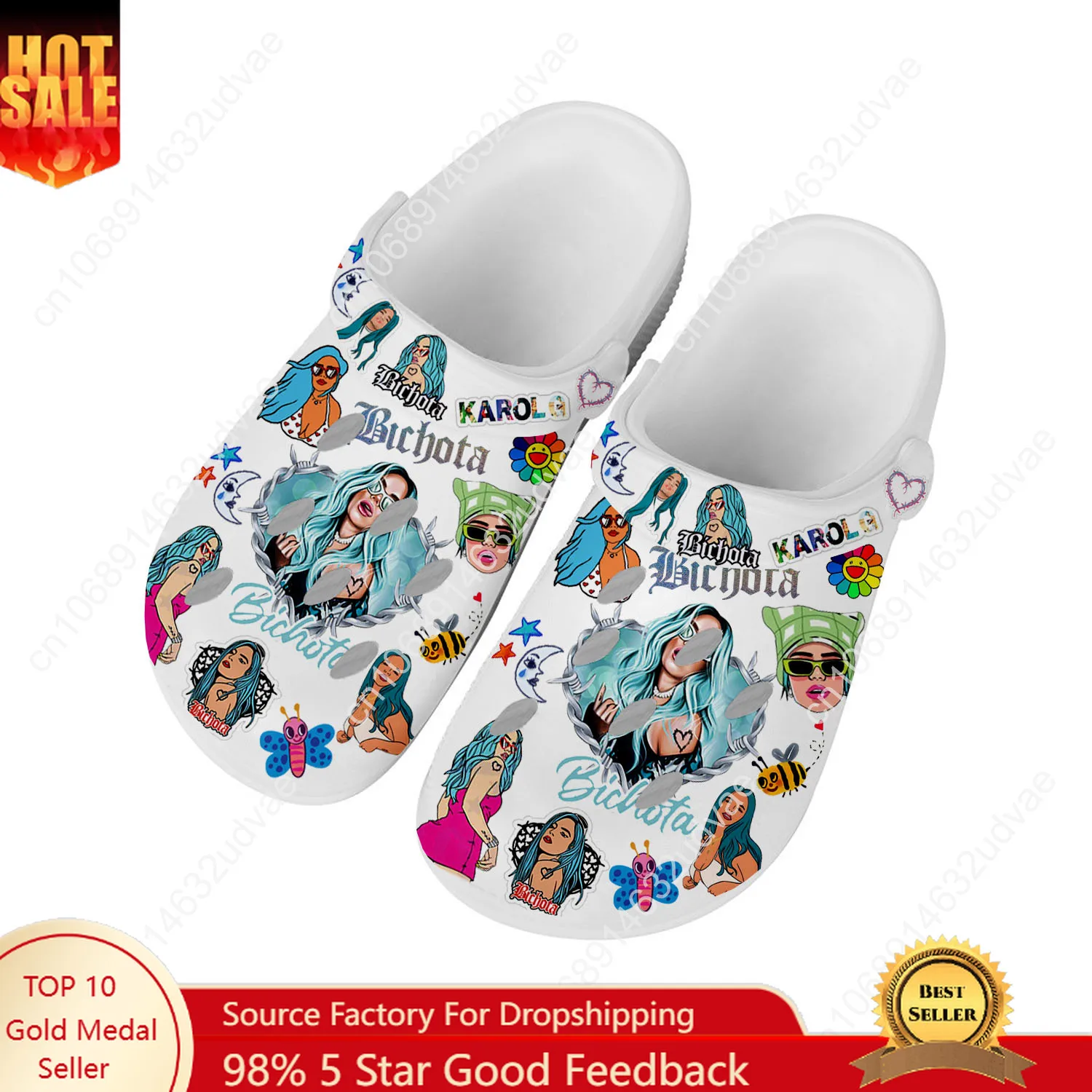 

Karol G Bichota Water Shoes Mens Womens High Quality Fashion Home Garden Clogs Customizd Sandals Beach Breathable Hole Slippers