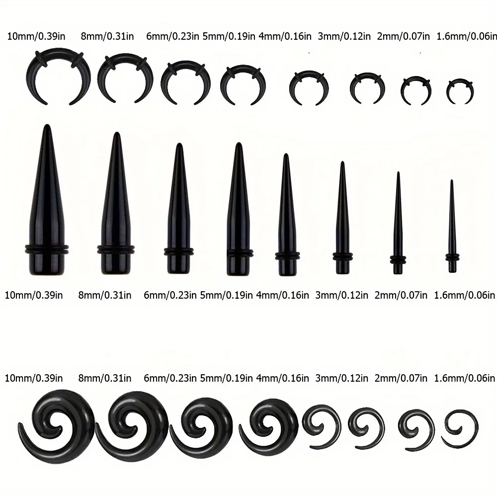 2pcs/6pcs sexi Sztrájktörő akril contours Csiga Szamárfül Design Fül Tömeg tapers plugs Alagút expanders Nyilalló ékszer méret 1.6-10mm