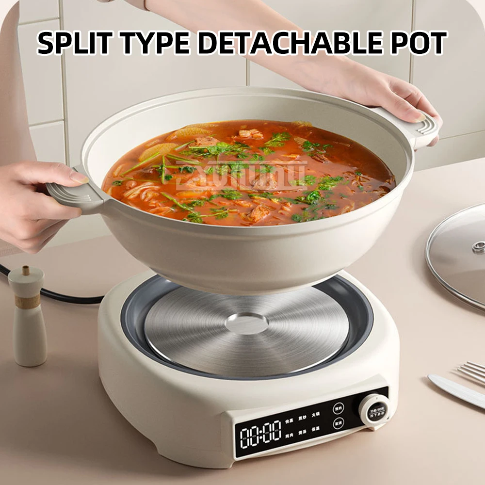 5L Multifunctional Steam Cooker Kitchen Cooking Pot Electric Hot Pot Steamer Frying Pan Cozinha Panelas