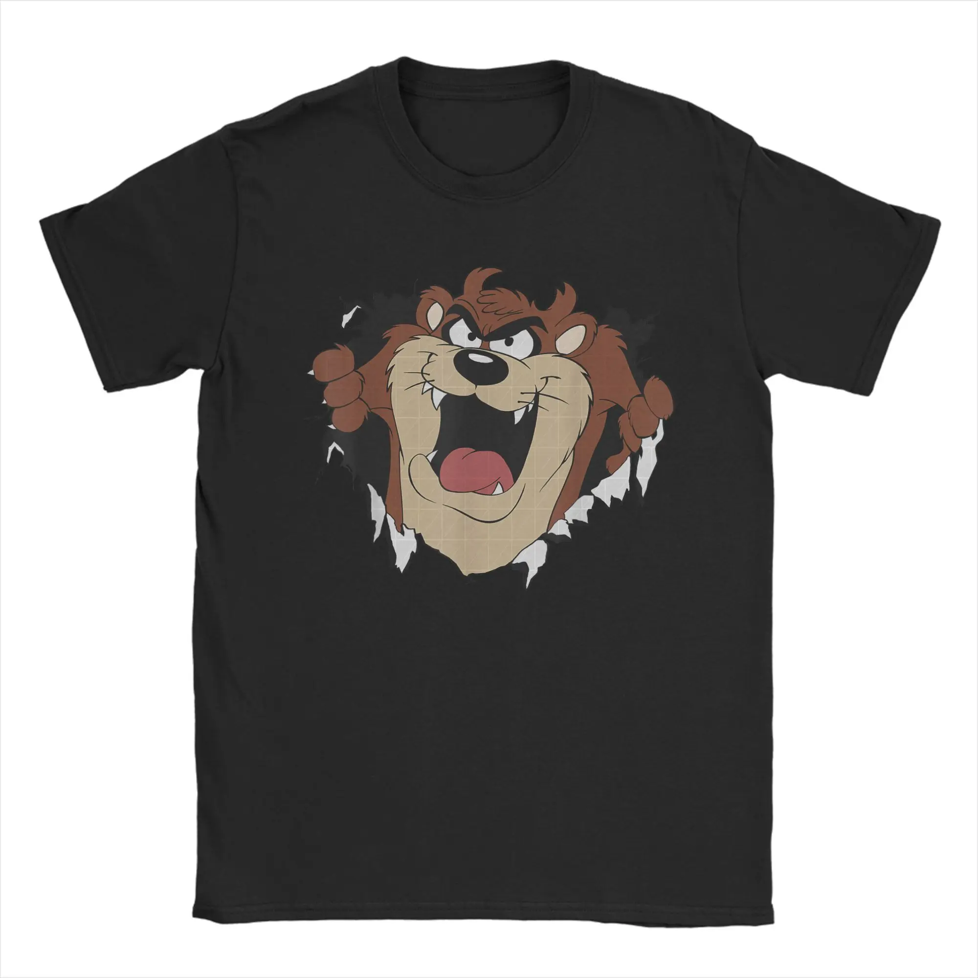 

Tazed Rip Through T Shirts Men Pure Cotton Novelty T-Shirt Crew Neck Tees Short Sleeve Clothing Original