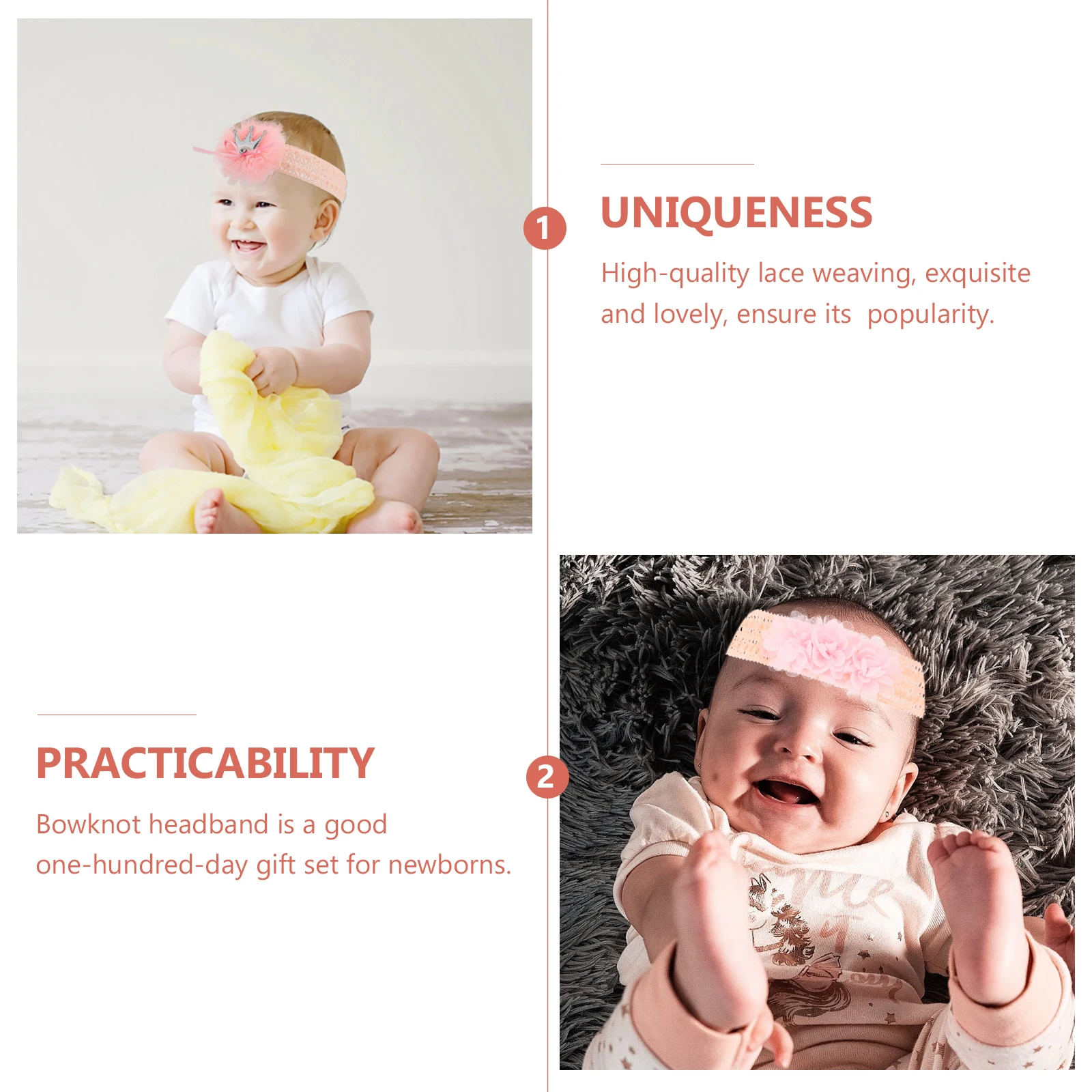 

3 Pcs Baby Headband Set Lace Bow Hair Headbands for Kids Girls Tie Cloth Infant Hairbands Fabric