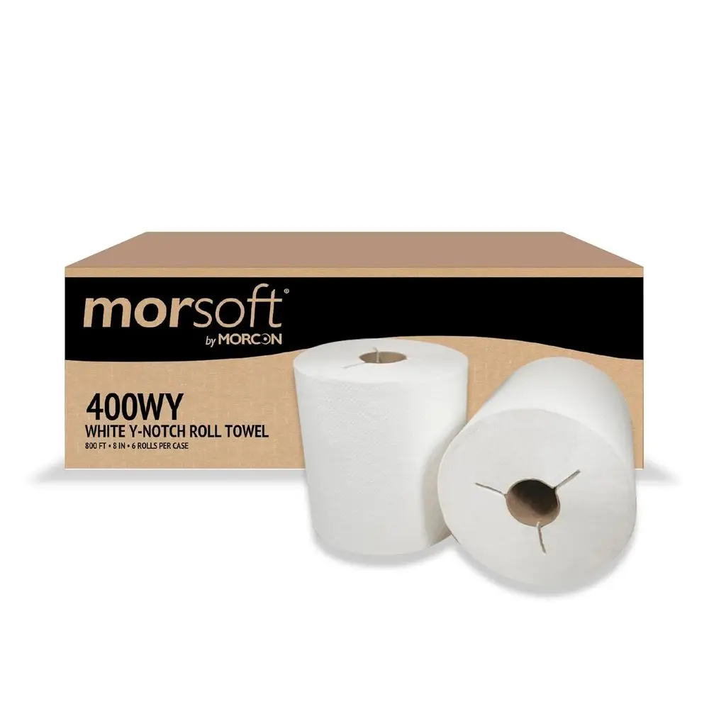 

Бумажные полотенца 400WY, с Y-образным вырезом, однослойные, 8 дюймов x 800 футов, белые, 6 штук в упаковке