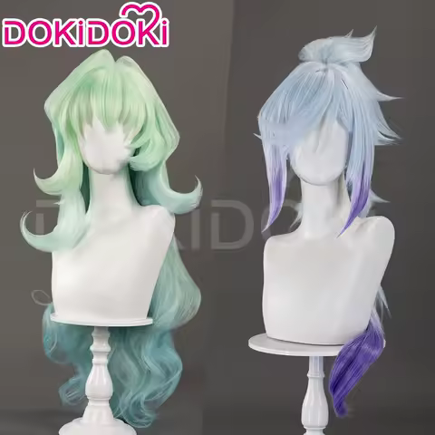 IN STOCK Kneesocks Demon Scanty Demon Wig Anime Cosplay DokiDoki Women 80cm Long Gradient Hair Scanty Kneesocks Free Wig Cap