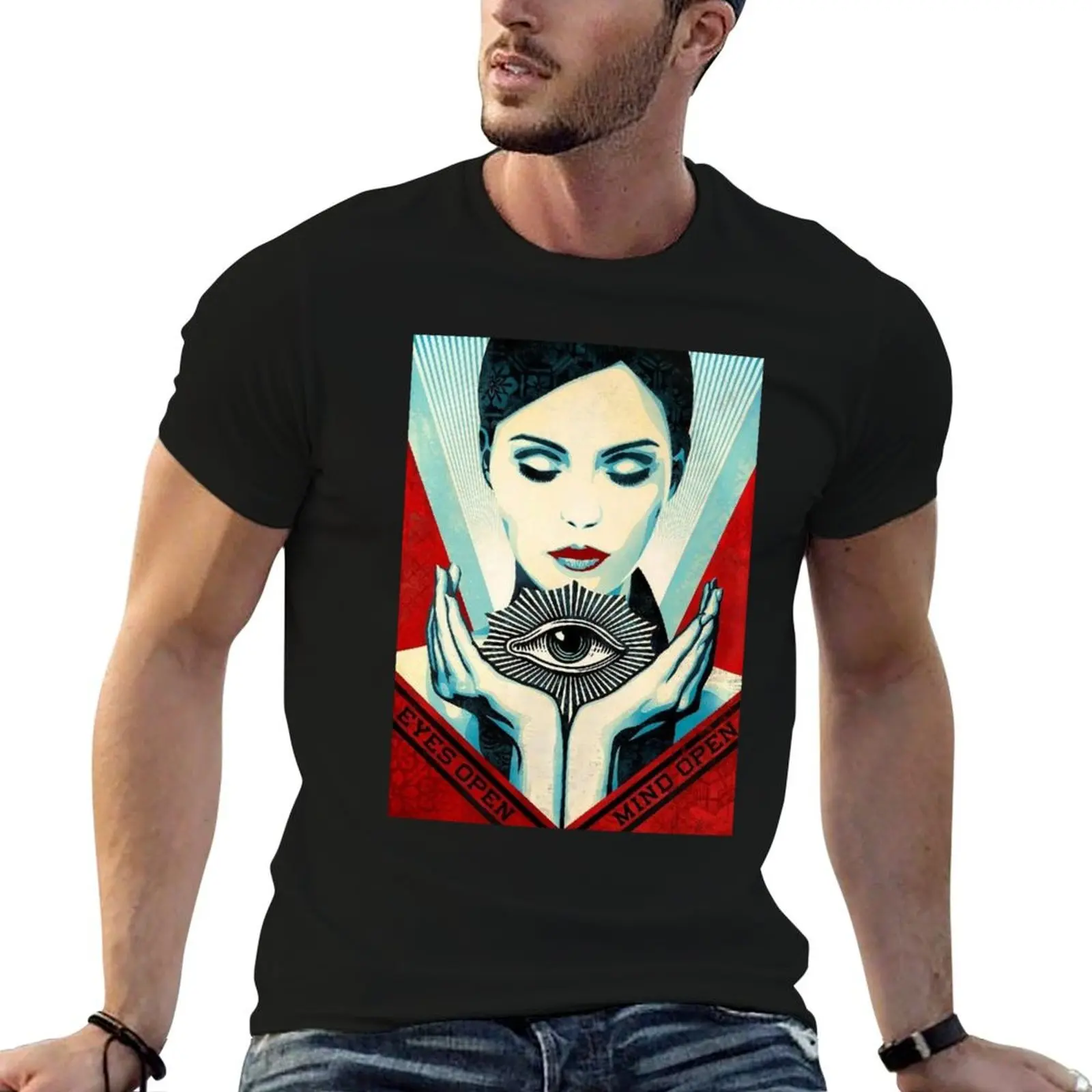 Art by Shepard Fairey, Shepard Fairey Art urbain T-Shirt Festival Casual Short Sleeve