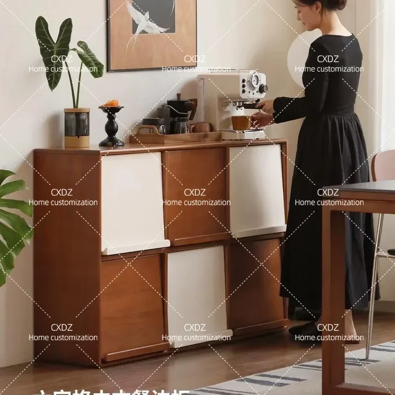 Solid Wood Bookcase Study Combination Module Cabinet Antique Dining Side Cabinet Household Floor Cabinet