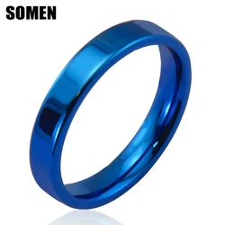 Somen 4mm Wolfram karbid blau Eheringe für Männer Frauen Mode Ehering Verlobung poliert Party Schmuck Komfort fit