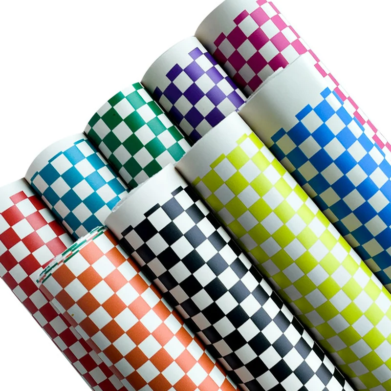 Checkerboard print Glow in the dark sequin synthetic Faux leather fabric pieces for party decorations bow DIY needlework 30*135