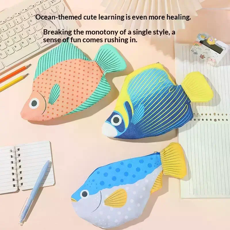 

Креативный необычный пенал с морской рыбой, большой вместительный забавный мультяшный органайзер, сумка, многофункциональная сумка для хранения, чехол для канцелярских принадлежностей, подарок