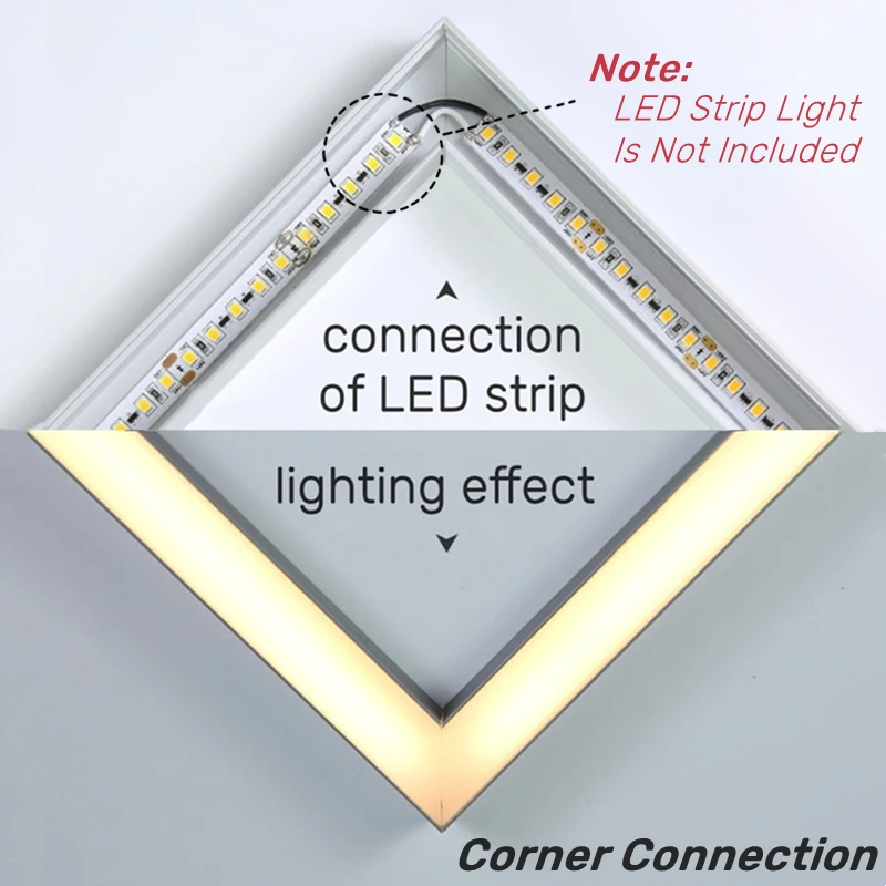 Barra de luz LED empotrada en forma de U, lámpara de perfil de aluminio para 0,5, 5050 canales, soporte de cubierta negra/lechosa, tablero lineal,