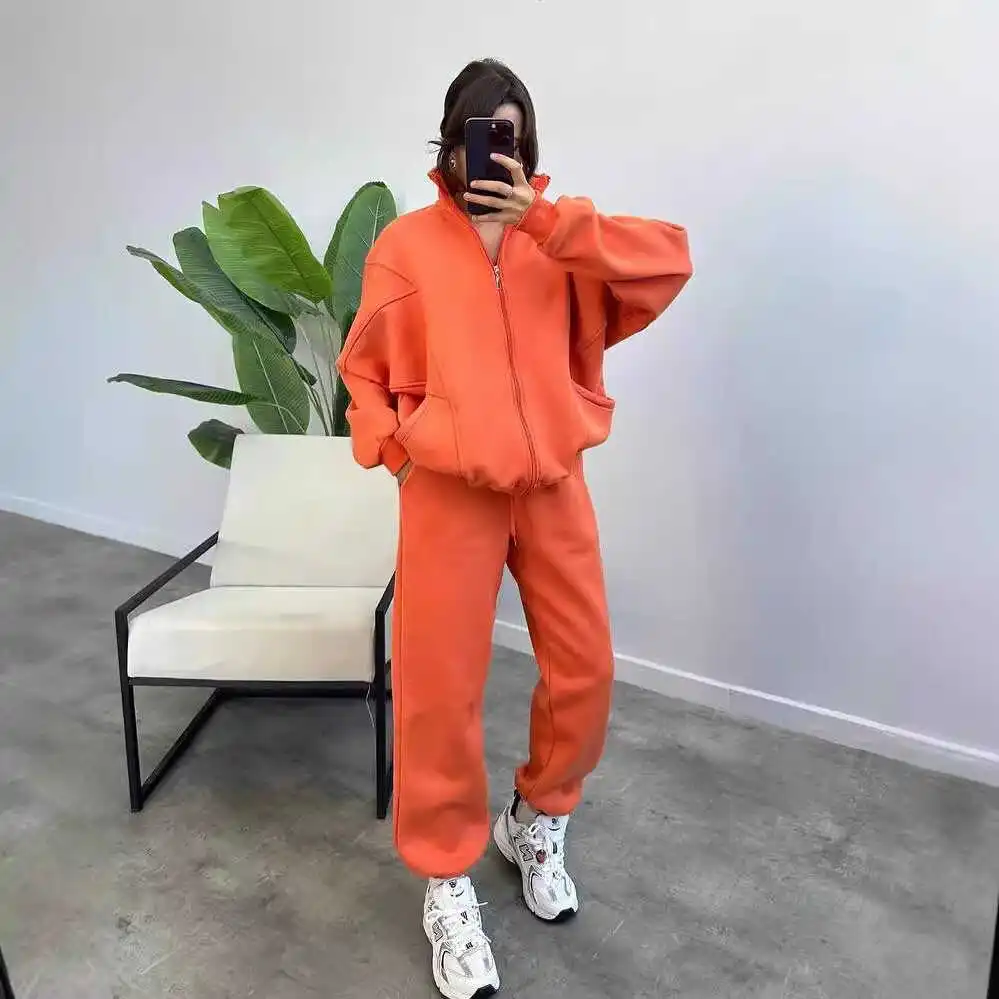

Women's Fce Long Sve Sweatirt And Pants Set Sportswear Comfortable Casual Outfit Fall Season Faion Trend