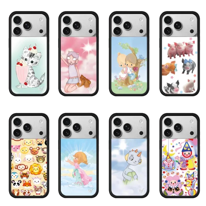 

Wildflower Cherub Precious Moments 3D Baby time Phone Case for iPhone 17 15 14 13 12 16 Pro Max 16 Plus Music Party Pig Cover﻿