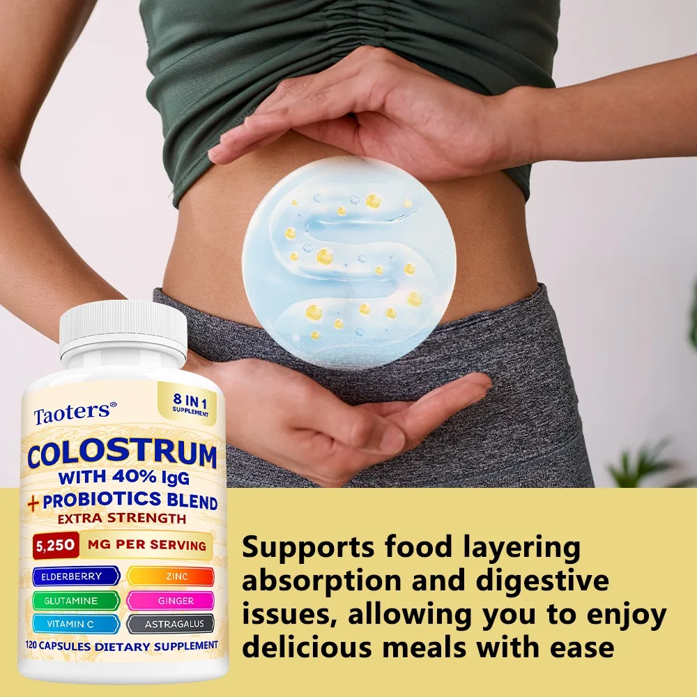 Colostrum 500mg - Grass Fed Bovine Colostrum, Probiotics, Supports Immune Health, Support Digestive System, 120 Capsules
