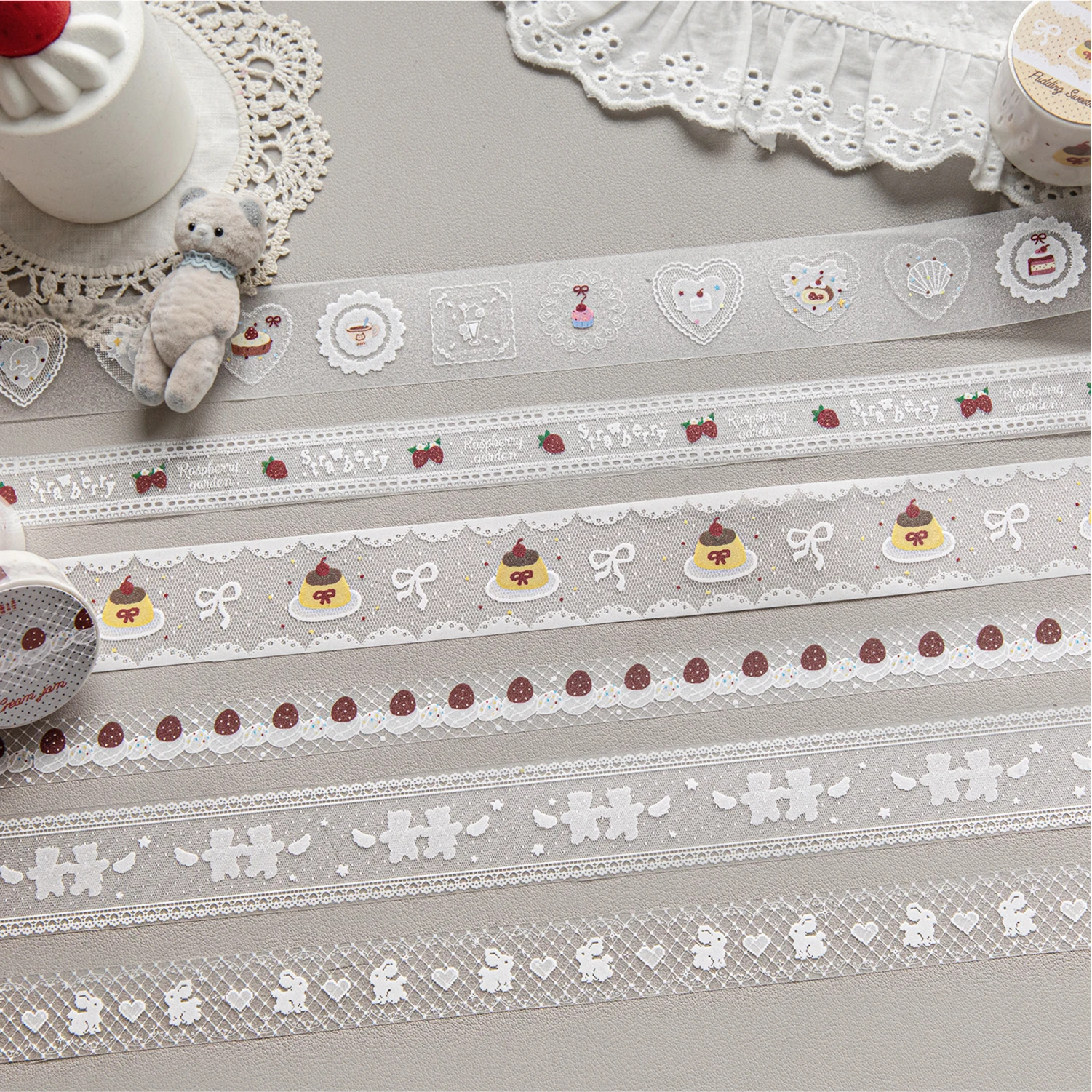 20/30mm*2m lace border PET Tape Set Floral Yard Stickers for Scrapbooking Journaling DIY Crafts and Art Supplies