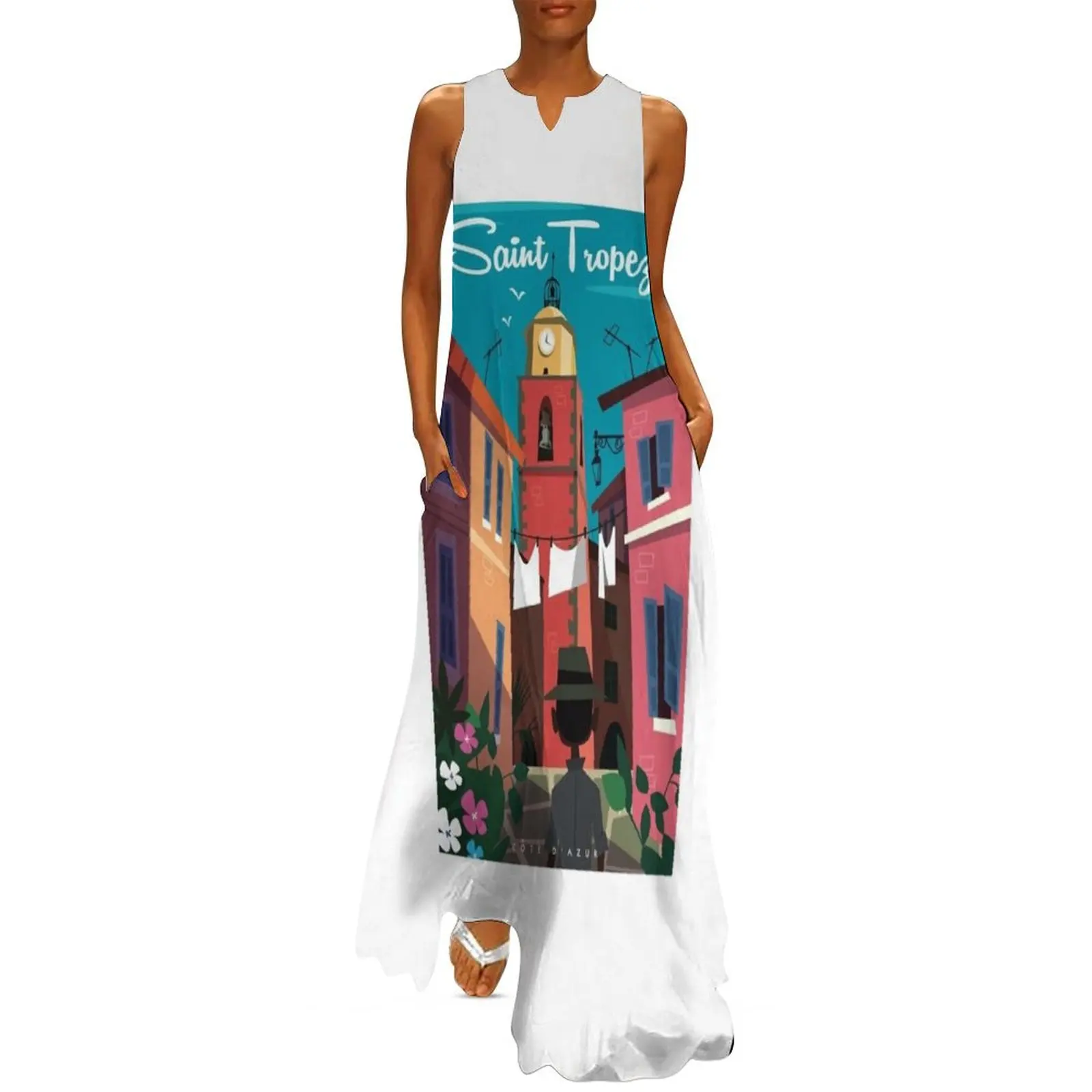 Saint Tropez poster Long Dress Dress woman Women's dress women prom dresses 2025