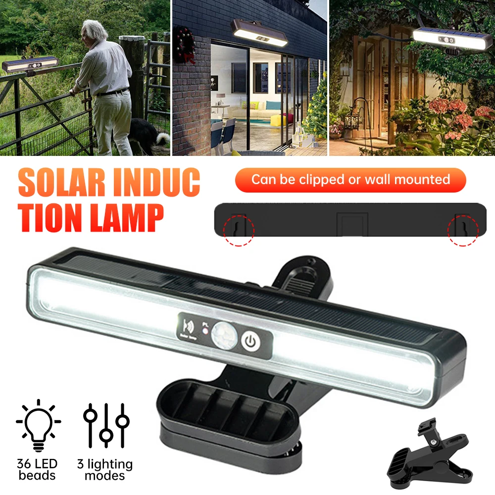 

Ultra-Bright Solar Led Light Waterproof Motion Sensor Easy-install Clip on Wall Lamp with 36 LEDs Outdoor Yard Garden Lighting